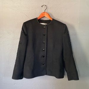 Vintage Givenchy Nouvelle Boutique Black Chic Beaded Blazer Party Event